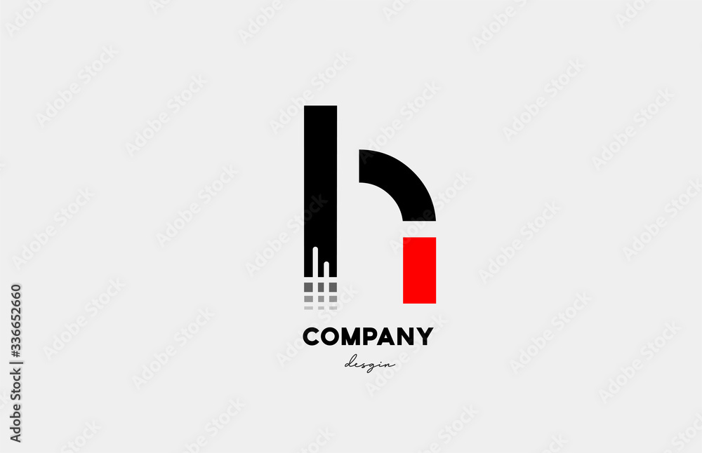 black red H alphabet letter logo icon design for business and company black red H alphabet letter logo icon design for business and company