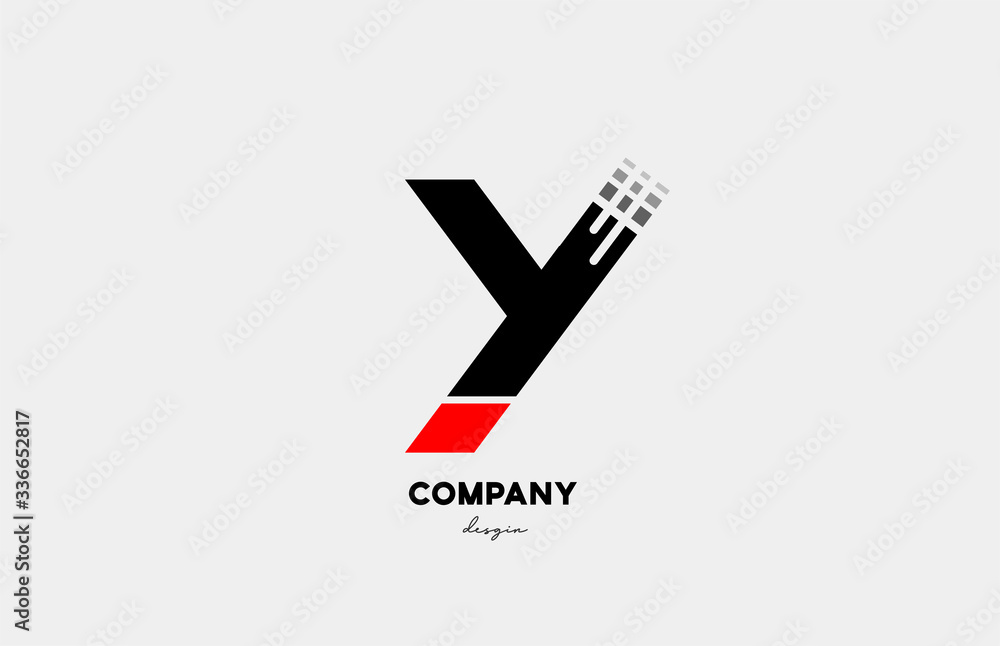 black red Y alphabet letter logo icon design for business and company black red Y alphabet letter logo icon design for business and company