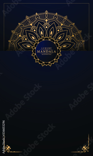 Luxury mandala background with golden arabesque pattern arabic islamic east style for Wedding card, book cover.


