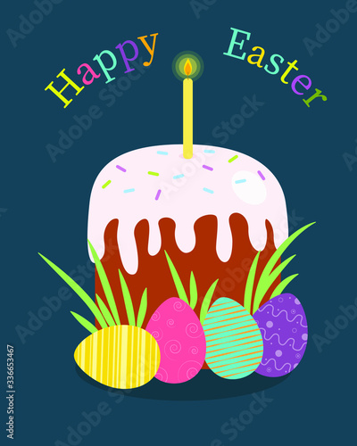 easter cake with eggs
