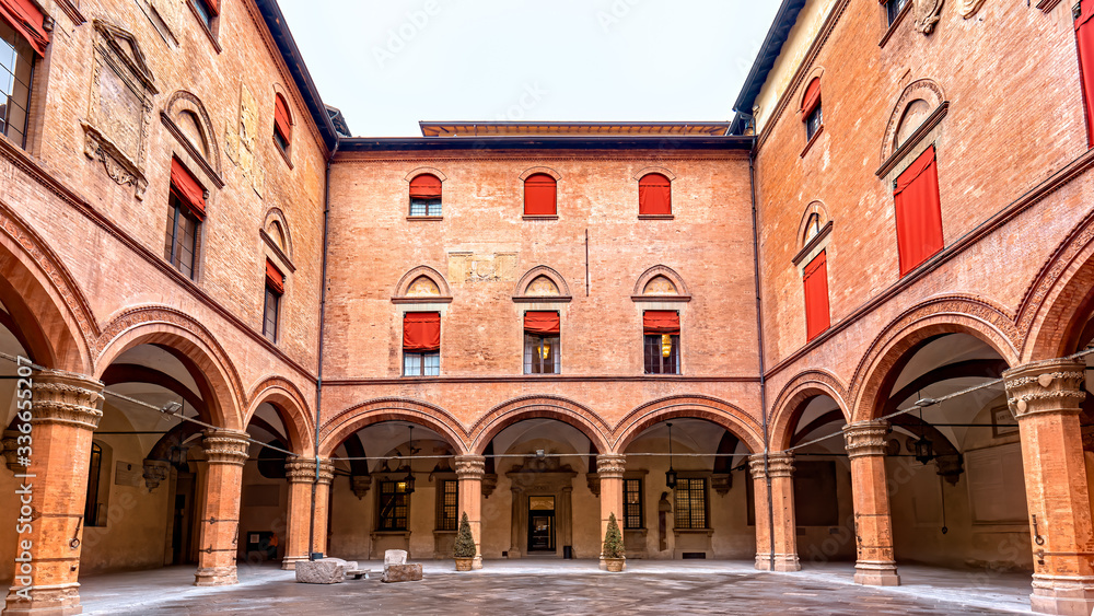 Palazzo D'Accursio courtyard, Bologna, Italy