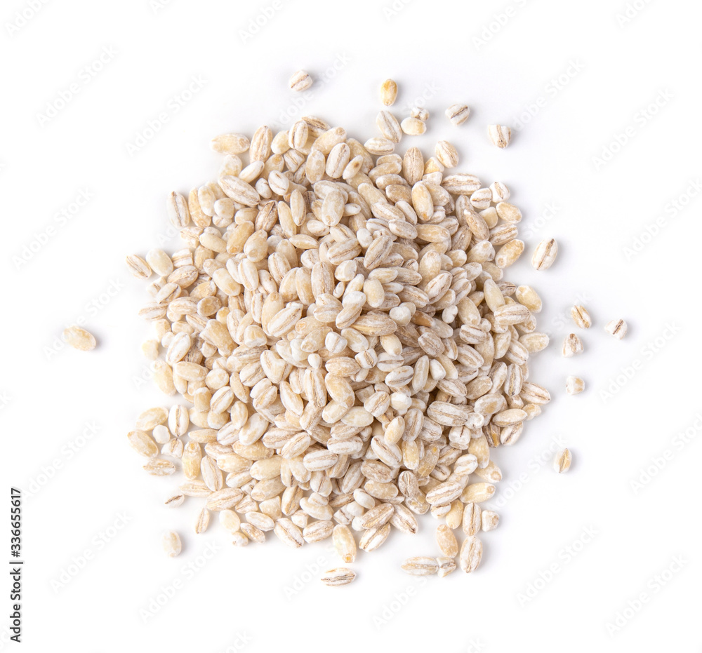grain barley on a white background. top view grain barley on a white background. top view