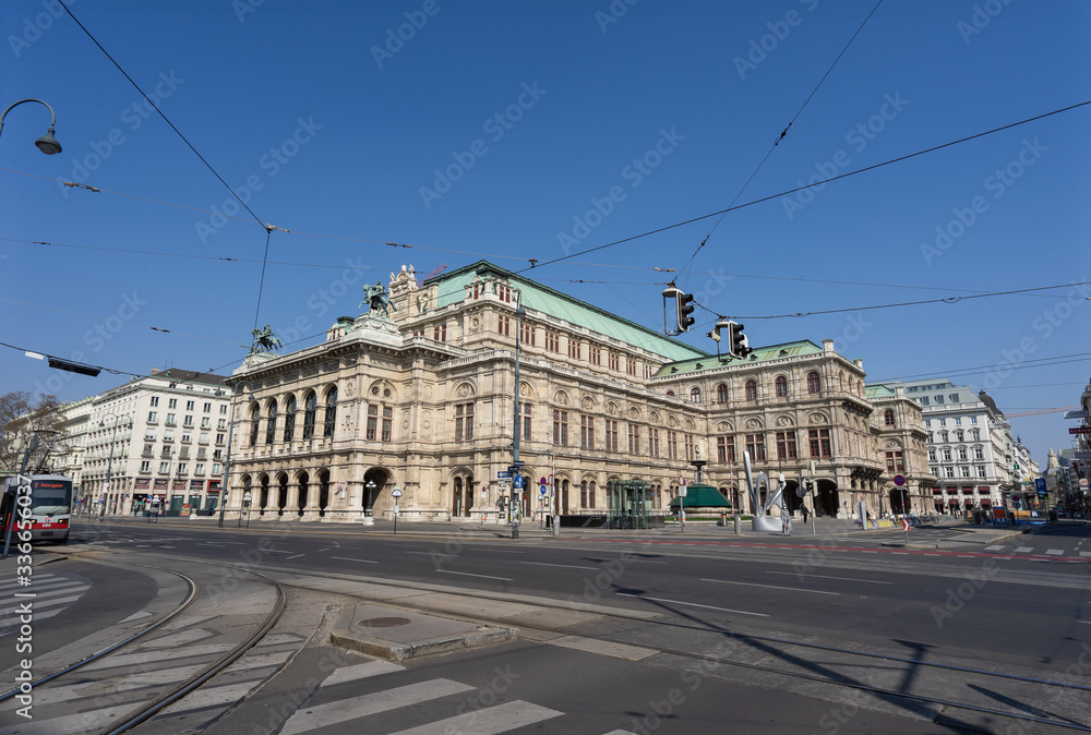 Vienna opera house in spring