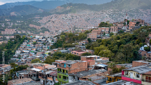 Skyline of Medellin in Colombia from the Metro Cable station.