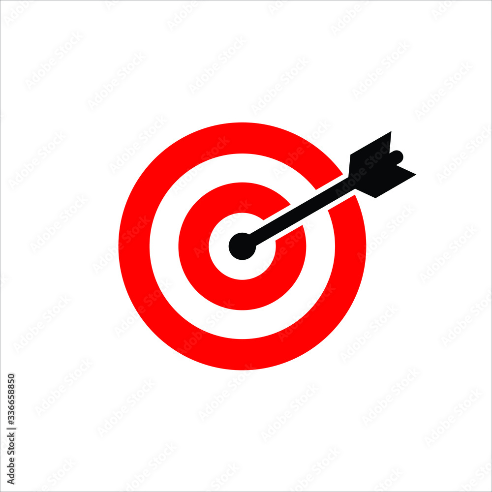 Target icon in a trendy flat style. Destination symbol for your website design, logo, application. Vector illustration, EPS 10.