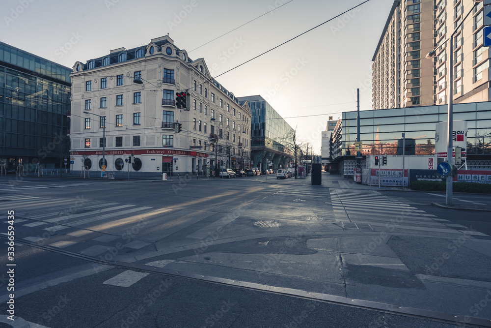 Empty streets of Vienna city center