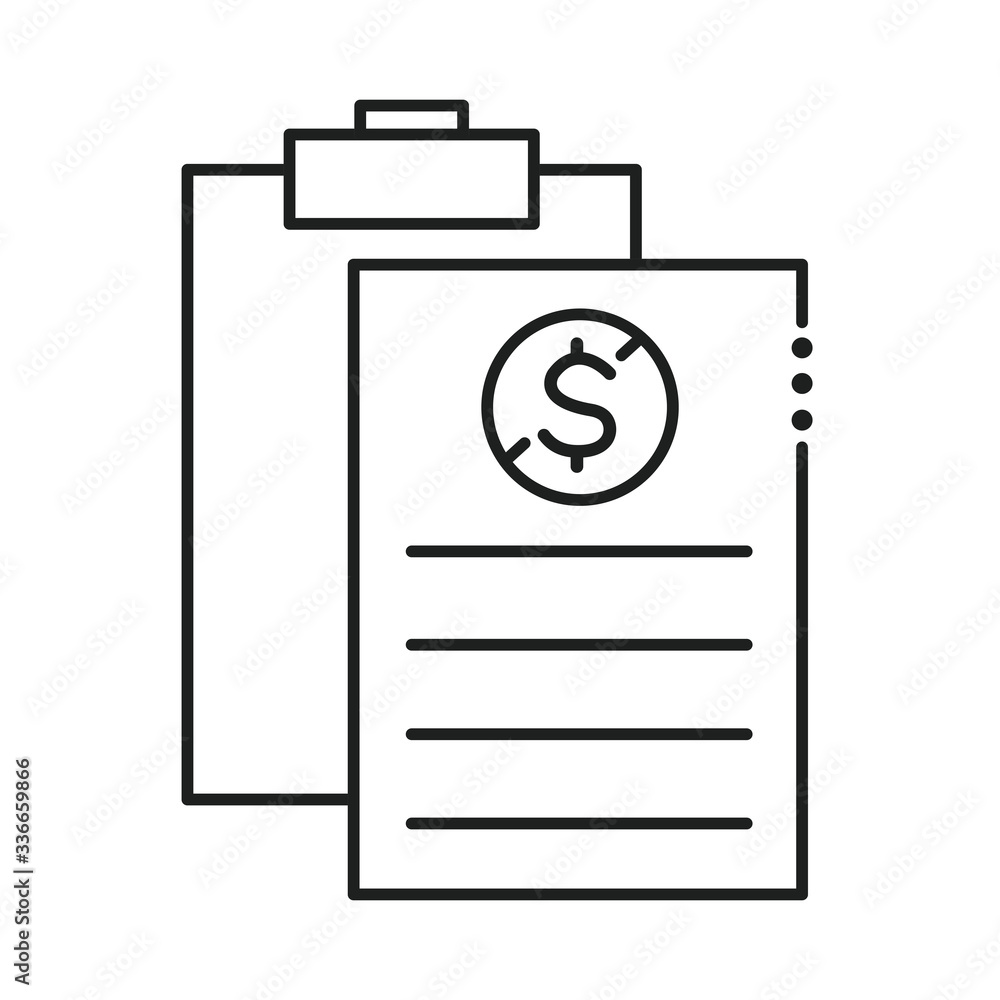 clipboard with paper document line style icon vector illustration design clipboard with paper document line style icon vector illustration design