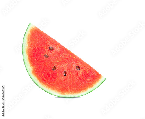 A sliced watermelon isolated on white background.