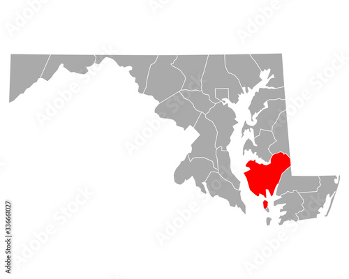 Karte von Dorchester in Maryland