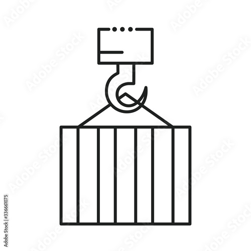 container metal hanging line style icon vector illustration design