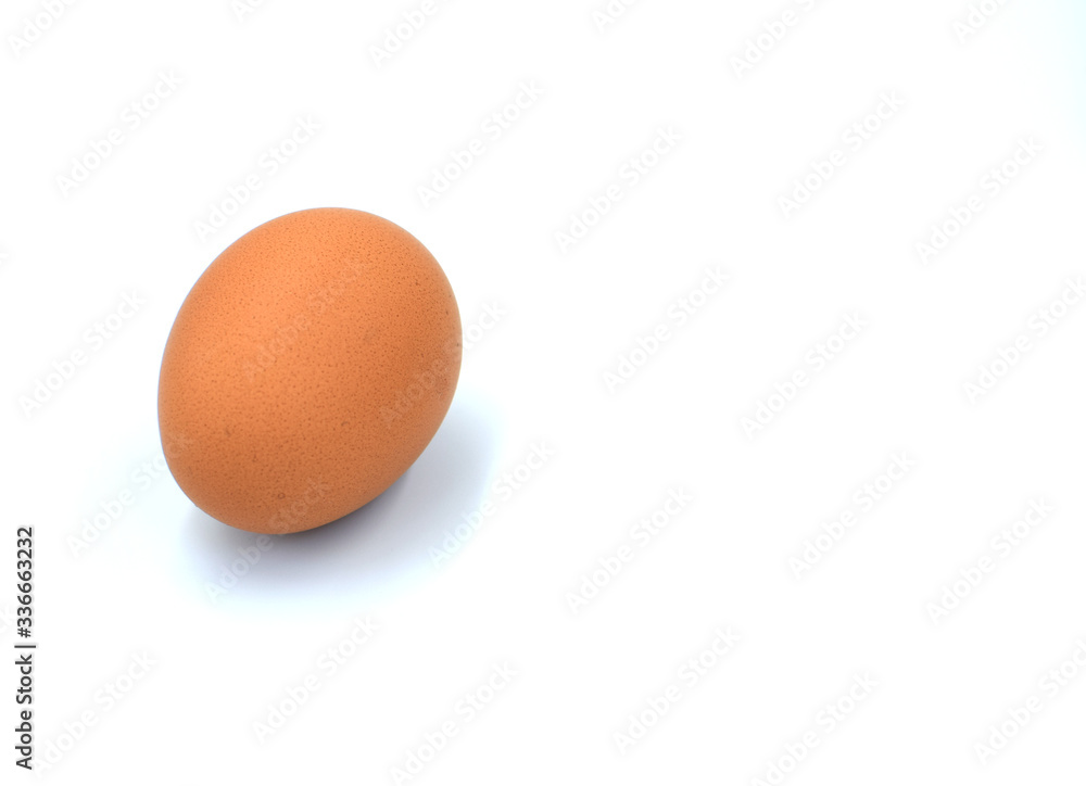 The raw chicken eggs on white background The raw chicken eggs on white background