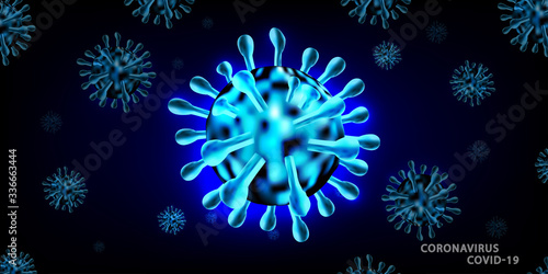 Coronavirus disease COVID-19 infection medical . world pathogen respiratory influenza covid virus cells. New official name for Coronavirus disease named COVID-19 using as background and wallpaper.