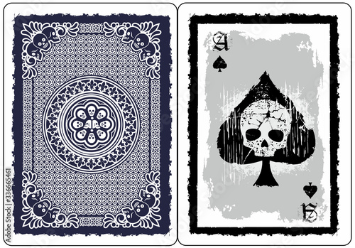ace of spades with skull