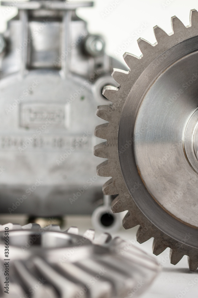 close up of a gear wheels