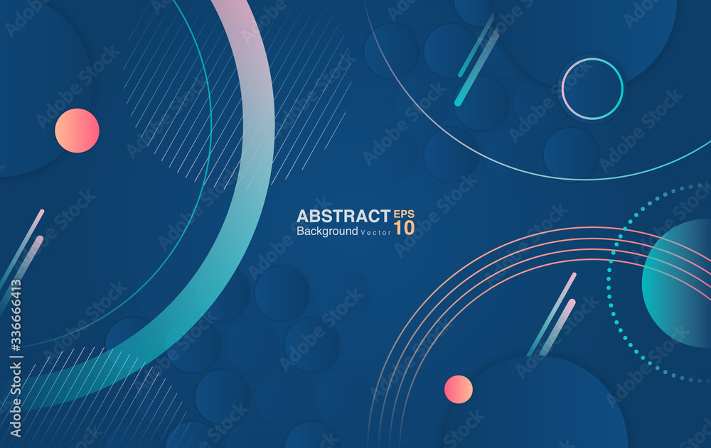 Fototapeta premium Gradient circle shapes on classic blue background. Futuristic background concept. Vector EPS 10