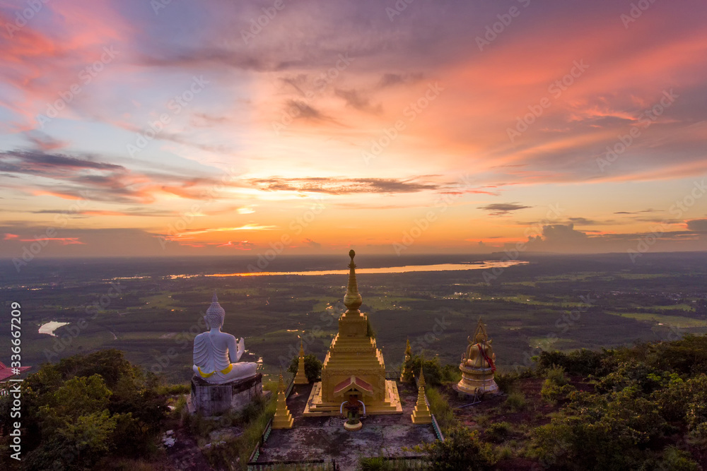 The golden pagoda on Phu Lanka National Forest Nakhon Phanom