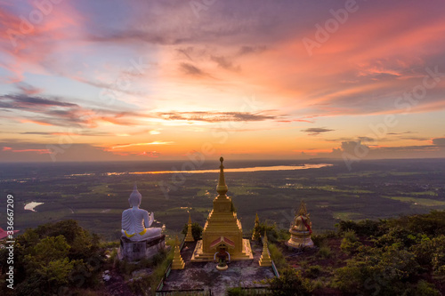 The golden pagoda on Phu Lanka National Forest Nakhon Phanom