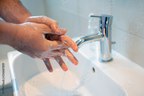Washing Hands at Sink