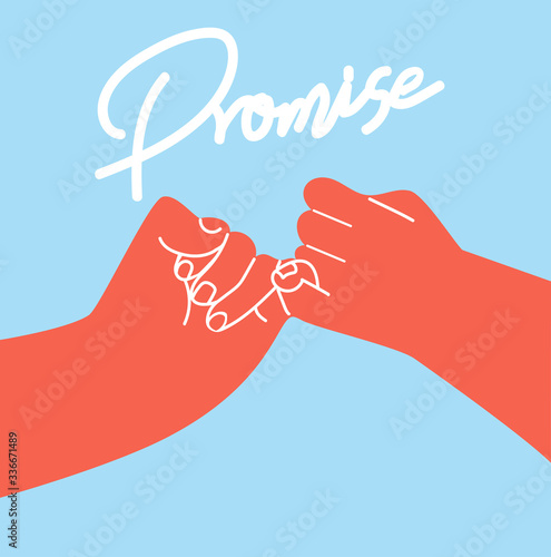 hand holding promise flat design vector concept