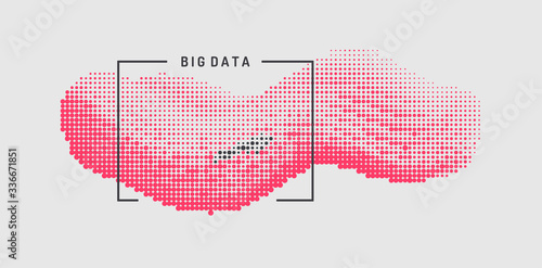 Abstract digital wave with dynamic particles. Sound wave. Big data visualization. Vector illustration.
