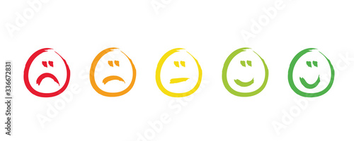 handdrawn rating satisfaction feedback emotions vector illustration EPS10