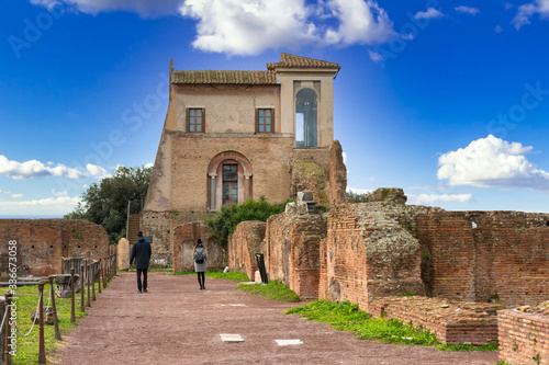 Photography Ancient architecture on the Palatine hill in Rome, Italy