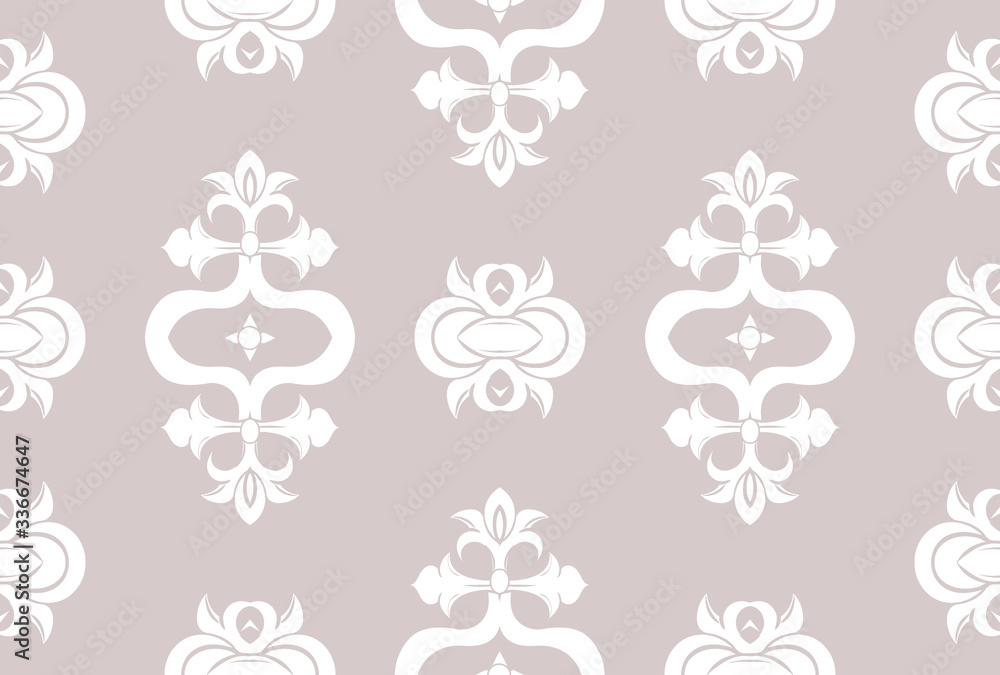 Seamless damask pattern wallpaper. Vintage decor in Victorian surface style