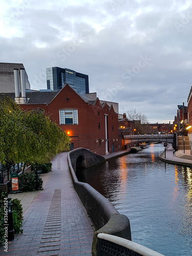 Walking path at the evening in Birmingham photo