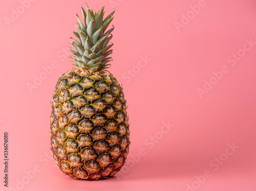 Pineapple isolated on a pink background.