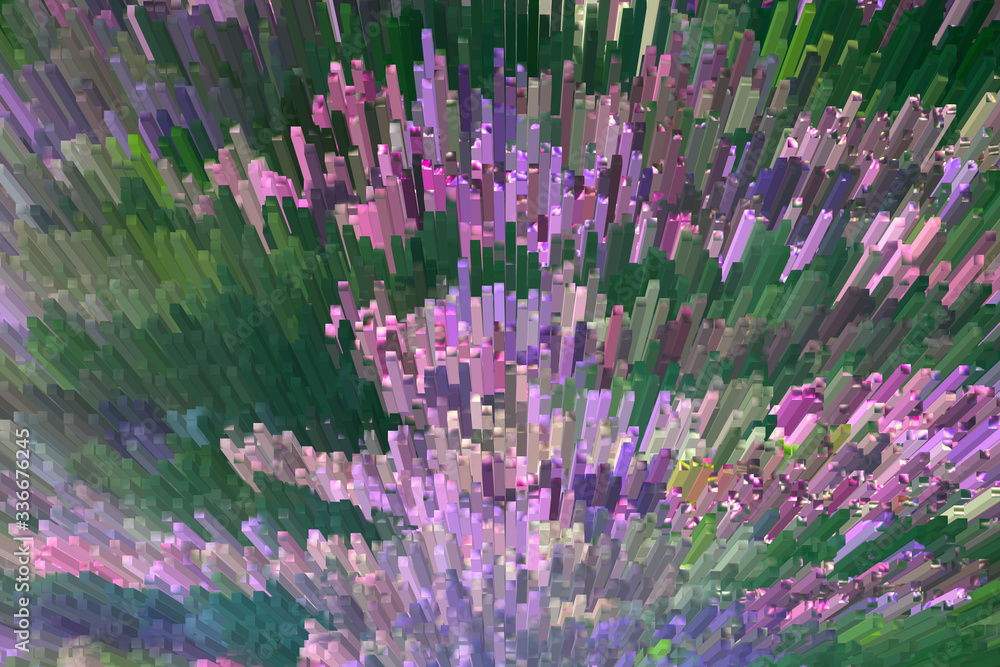 Naklejka premium 3D textura of colorful geometric shapes. Bright background for design work. Flowering wildflowers in bright sunlight in the spring.