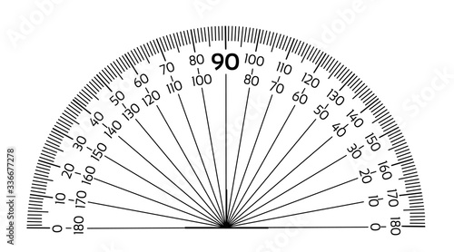 Protractor ruler isolated on the white background photo