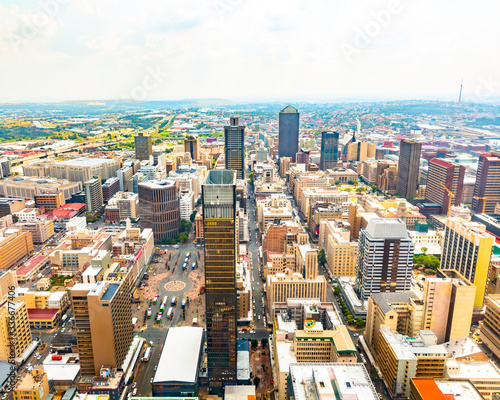 Aerial view of Johannesburg ,  South Africa.