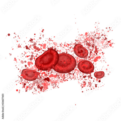 Red blood cells. Macro illustration. Vector EPS 10