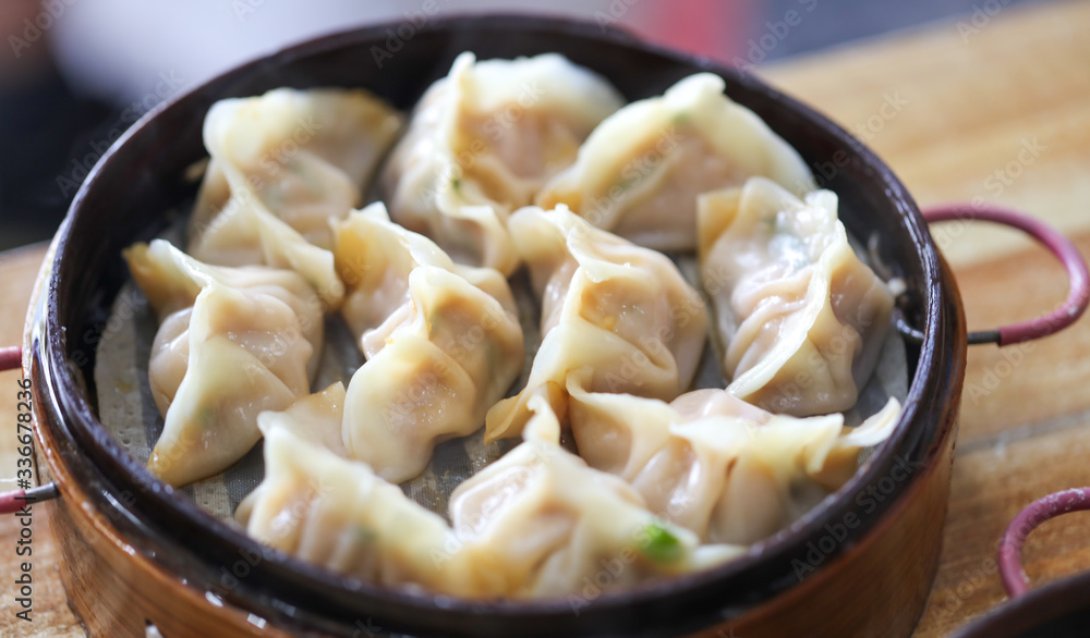 Chinese manti on a table Chinese manti on a table