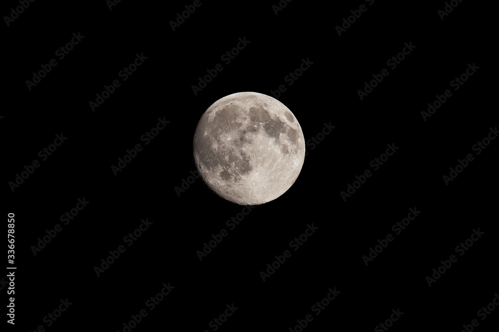 Full moon in absolutely black sky Full moon in absolutely black sky