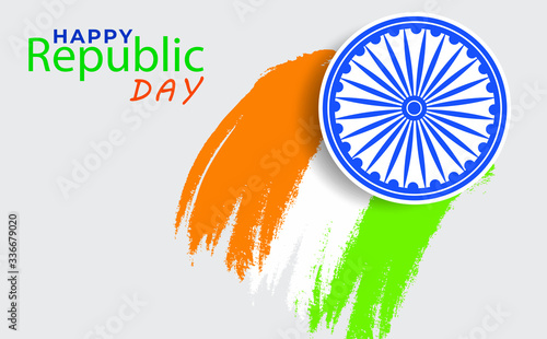 Illustration of Happy Republic Day Vector with Creative Text. Greeting Card Design
