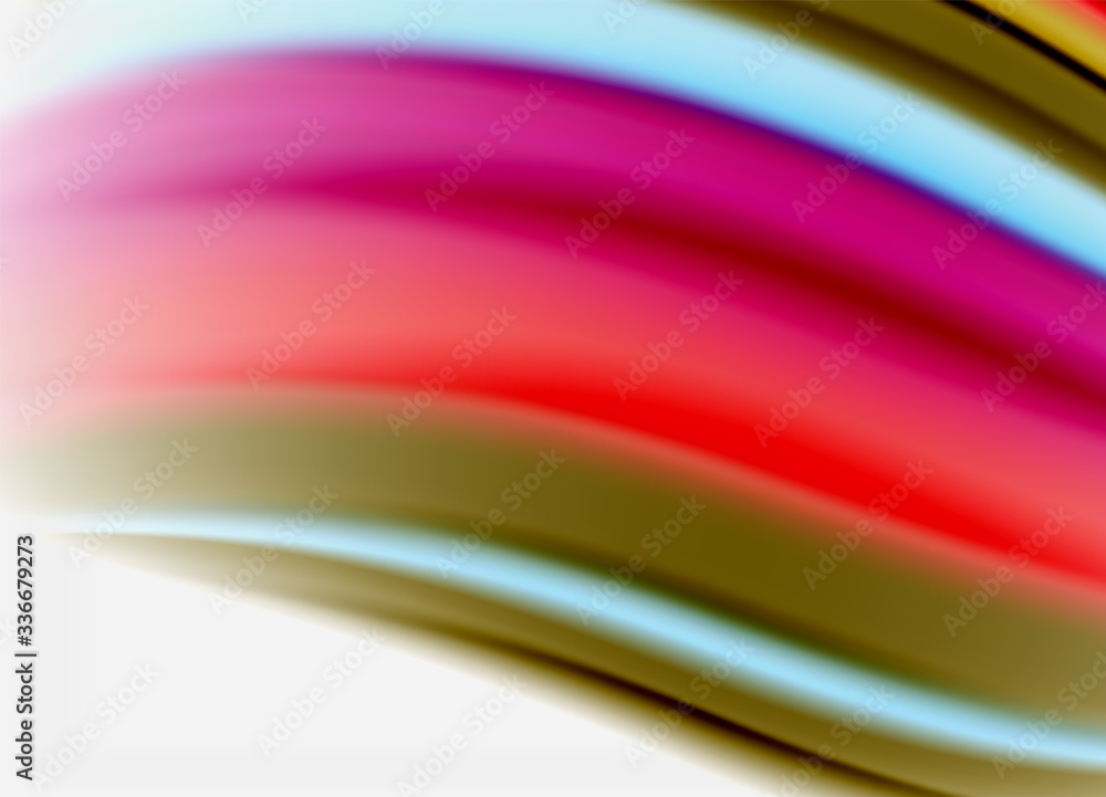 Wave lines abstract background, smooth silk design with rainbow style colors. Liquid fluid color waves. Vector Illustration Wave lines abstract background, smooth silk design with rainbow style colors. Liquid fluid color waves. Vector Illustration