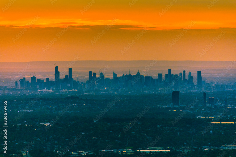 Naklejka premium Melbourne at sunset
