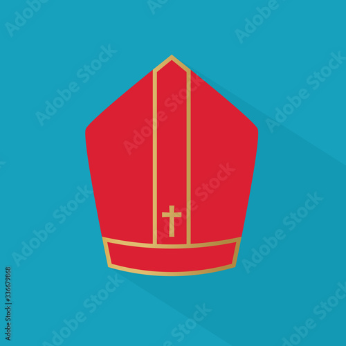 pope, bishop hat icon- vector illustration