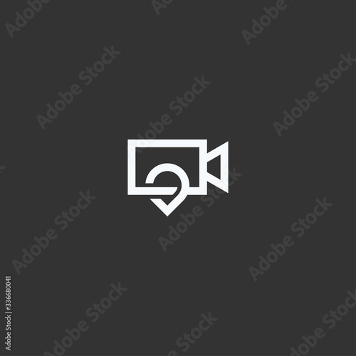 Pont video logo design vector template