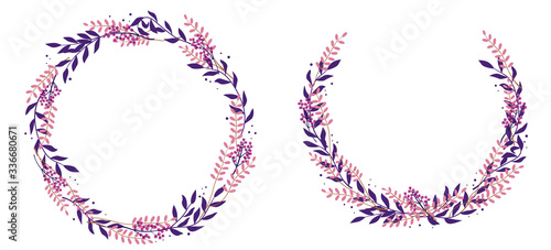 Two floral frames. Round fr...