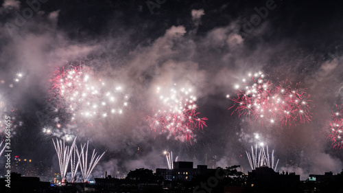 fireworks in the city