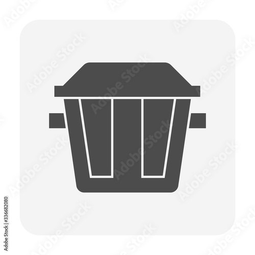 Grease trap vector icon. That plumbing device for home or restaurant. Use to intercept most grease, oil and solid from food preparation or cooking before enter wastewater disposal and treatment system