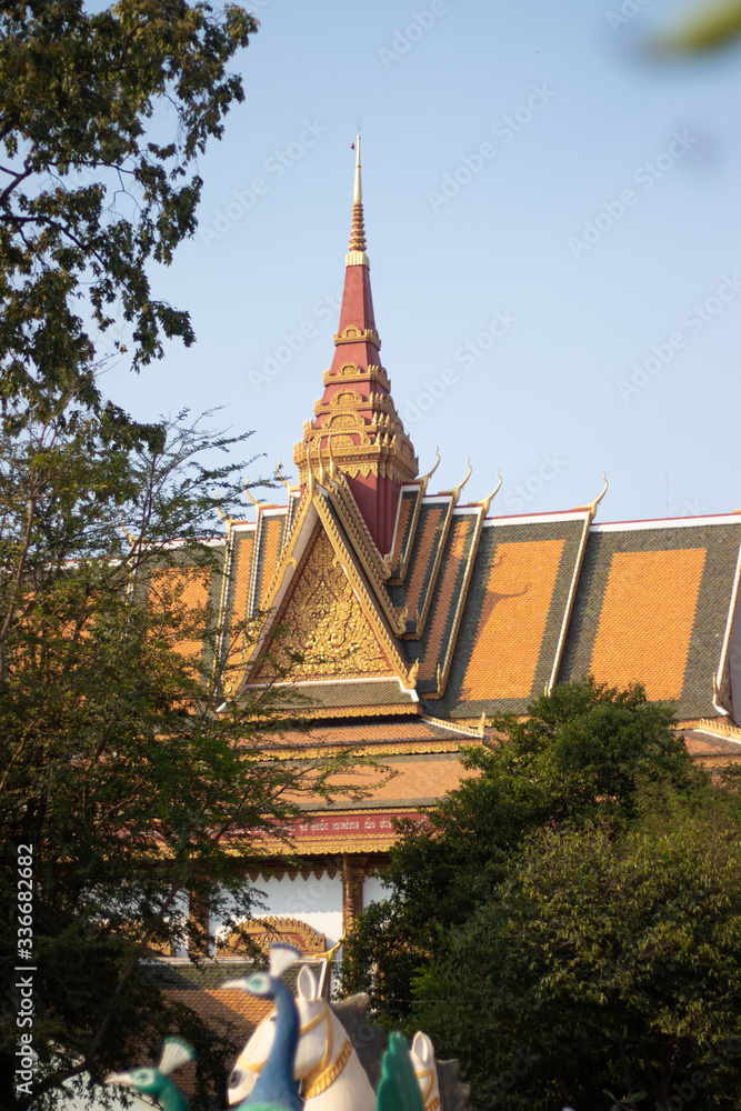Fototapeta premium A beautiful view of buddhis temple at Siem Reap, Cambodia.