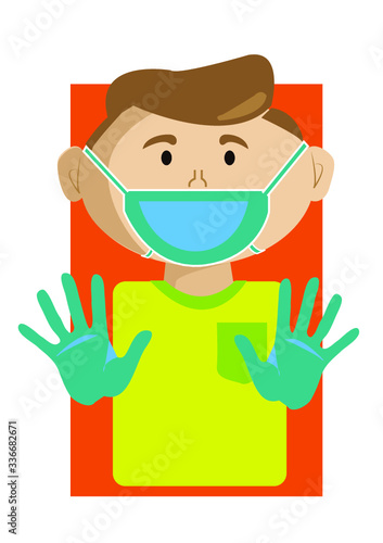 Chico con mascarilla