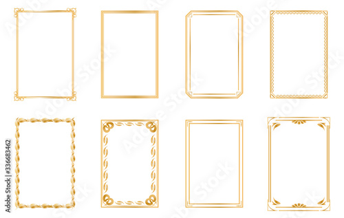 Gold vintage frames . Vintage cover. Place for text. Vintage beautiful rectangular frame