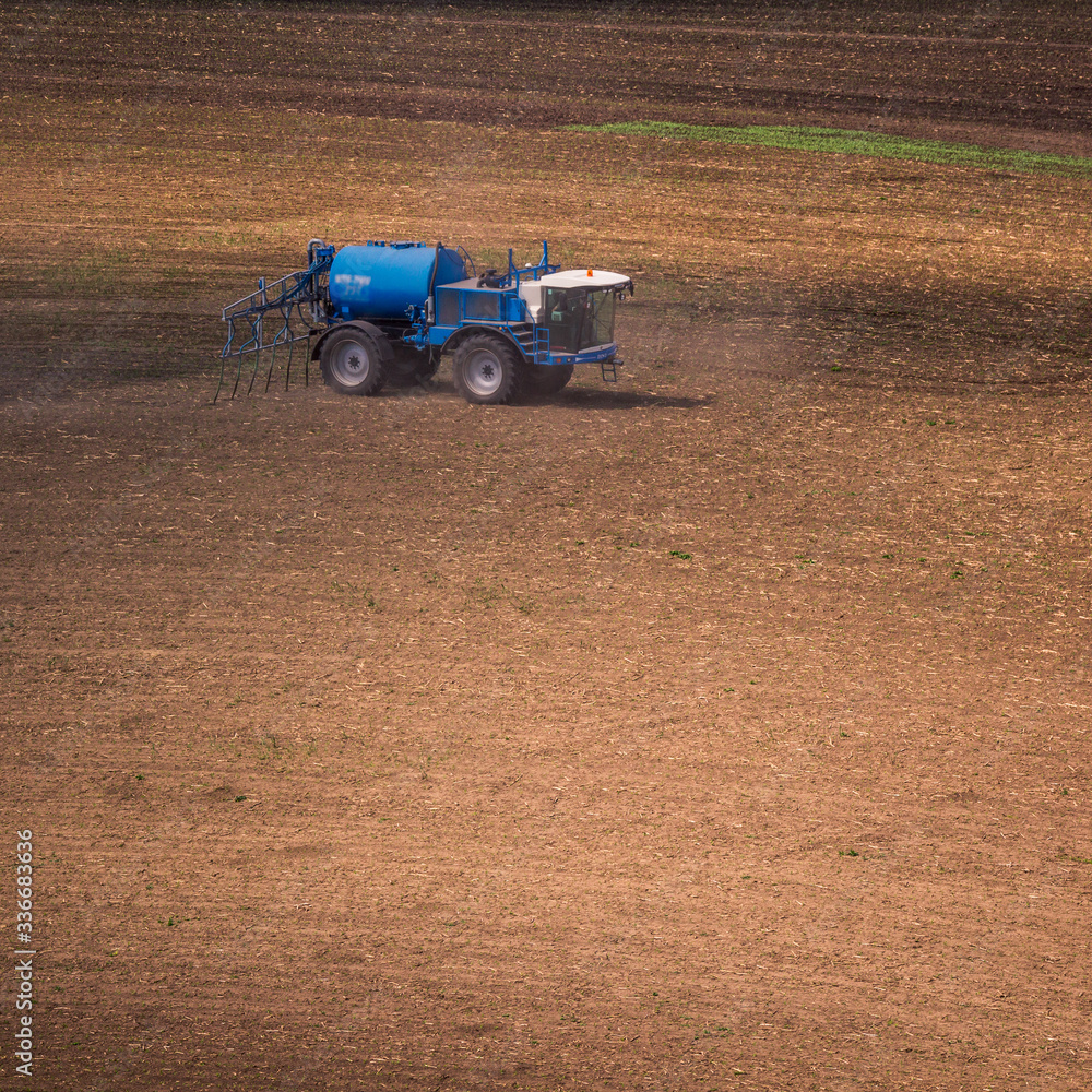Obraz premium Moravian fields and meadows at spring near Karlin, Chech Republic