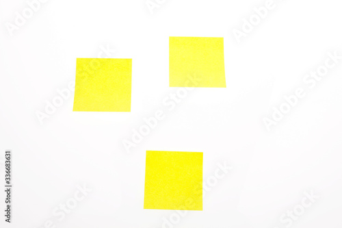 yellow sticky notes on white