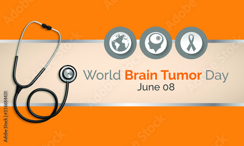 Vector illustration on the theme of World Brain Tumor day observed each year in the month of June on 08th