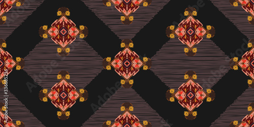 Drapery curves pagan tripe seamless pattern. Indian old surface background. Vector ornament.